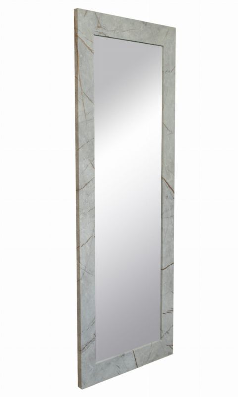 BD art hængespejl i dekorativ ramme 150x50 cm i betongrå og guld til stue og soveværelse, 1 stk.