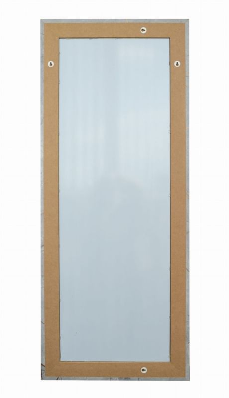 BD art hængespejl i dekorativ ramme 150x50 cm i betongrå og guld til stue og soveværelse, 1 stk.