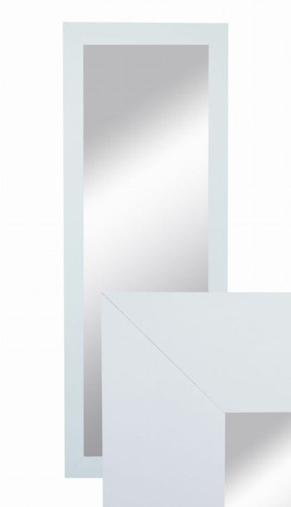 BD art hængespejl i dekorativ ramme 150x50 cm, hvid til stue og soveværelse, 1 stk.
