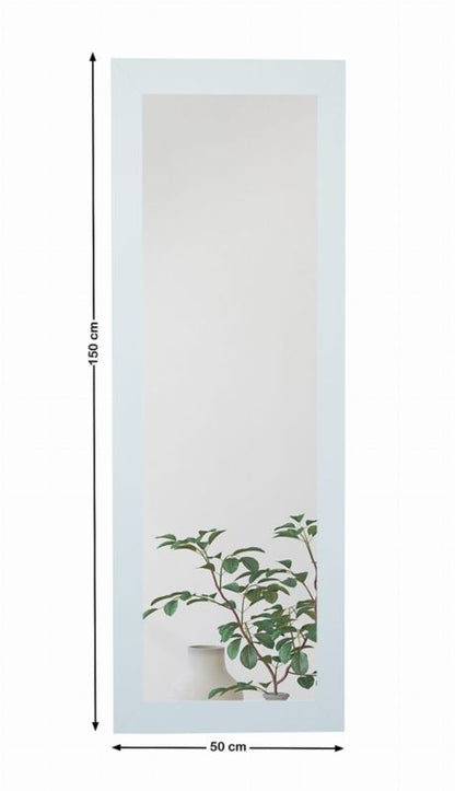 BD art hængespejl i dekorativ ramme 150x50 cm, hvid til stue og soveværelse, 1 stk.