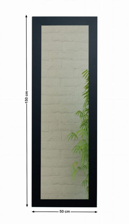 BD art hængespejl i dekorativ ramme 150x50 cm, mat-sort til stue, værelse og soveværelse, 1 stk.