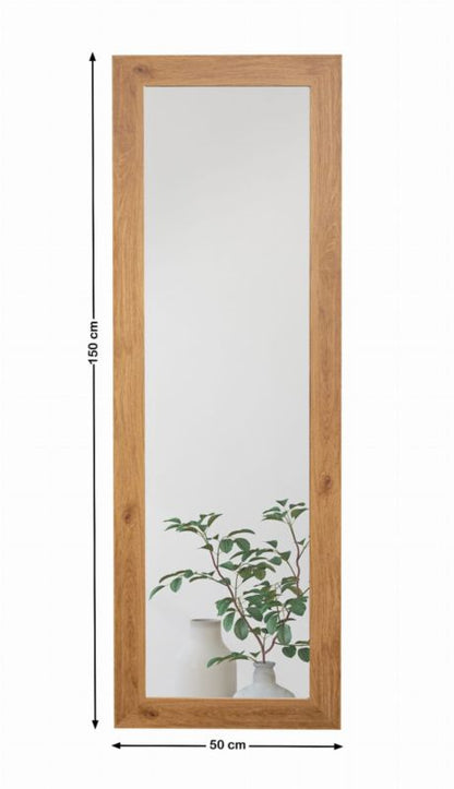 Hængende spejl BD art i dekorativ ramme 150x50 cm i egetræ til stue, værelse og soveværelse, 1 stk.