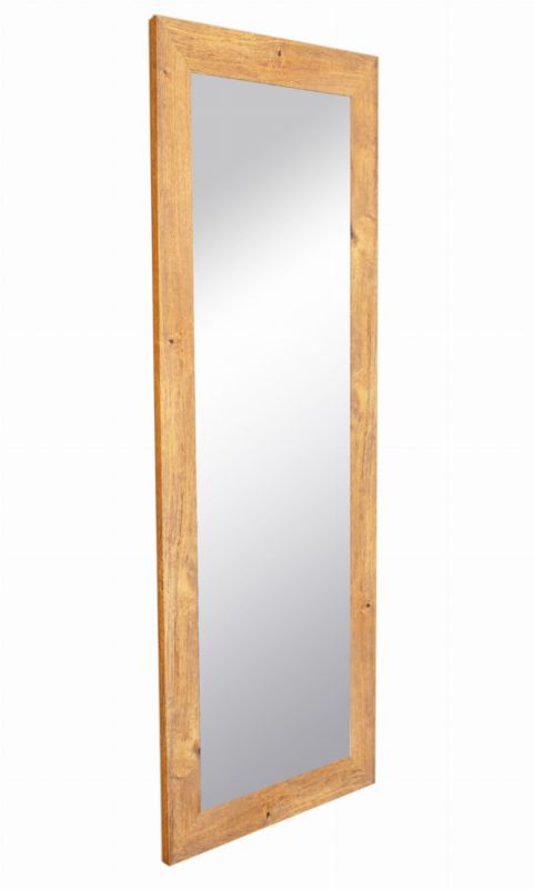 BD art hængespejl i dekorativ ramme 150x50 cm, farve olieret eg til stue, soveværelse, 1 stk.