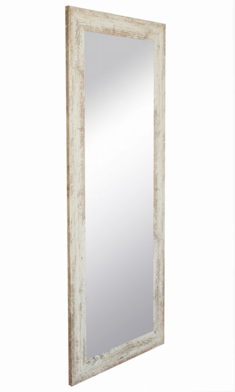 BD art hængespejl i dekorativ ramme 150x50 cm i blegnet fyrretræ til stue, værelse og soveværelse, 1 stk.