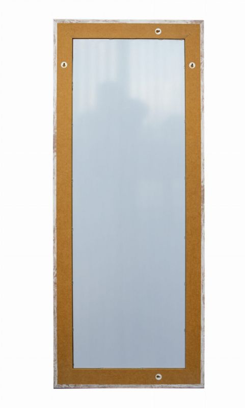 BD art hængespejl i dekorativ ramme 150x50 cm i blegnet fyrretræ til stue, værelse og soveværelse, 1 stk.
