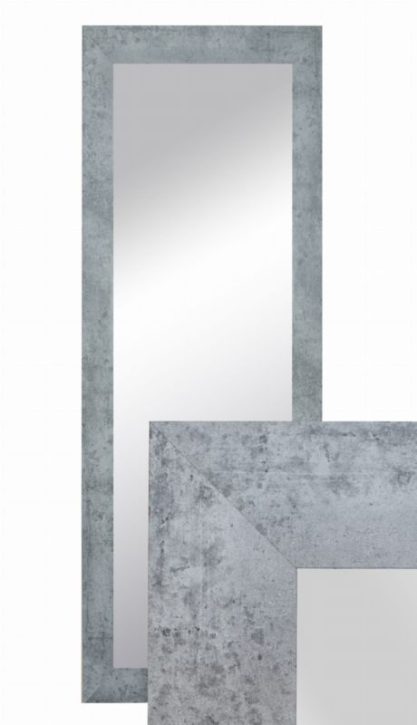 BD art hængespejl i dekorativ ramme 150x50 cm i betongrå til stue og soveværelse, 1 stk.