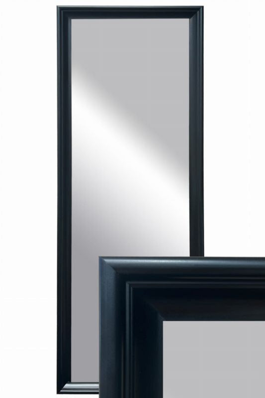 BD art hængespejl i dekorativ sort træramme 150x50 cm til stue og værelse, 1 stk.
