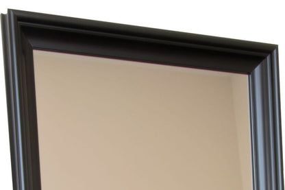 BD art hængespejl i dekorativ sort træramme 150x50 cm til stue og værelse, 1 stk.