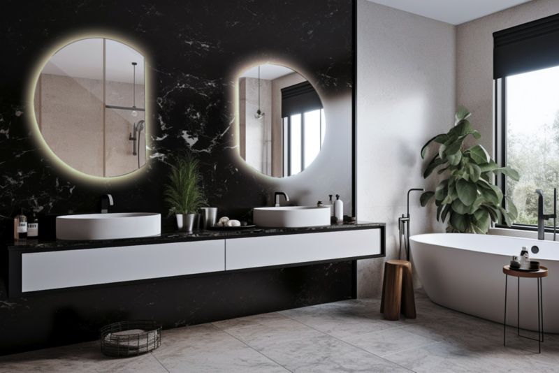 LED-spejl 84 x 100 cm Neutralt lys til badeværelse 1 stk.