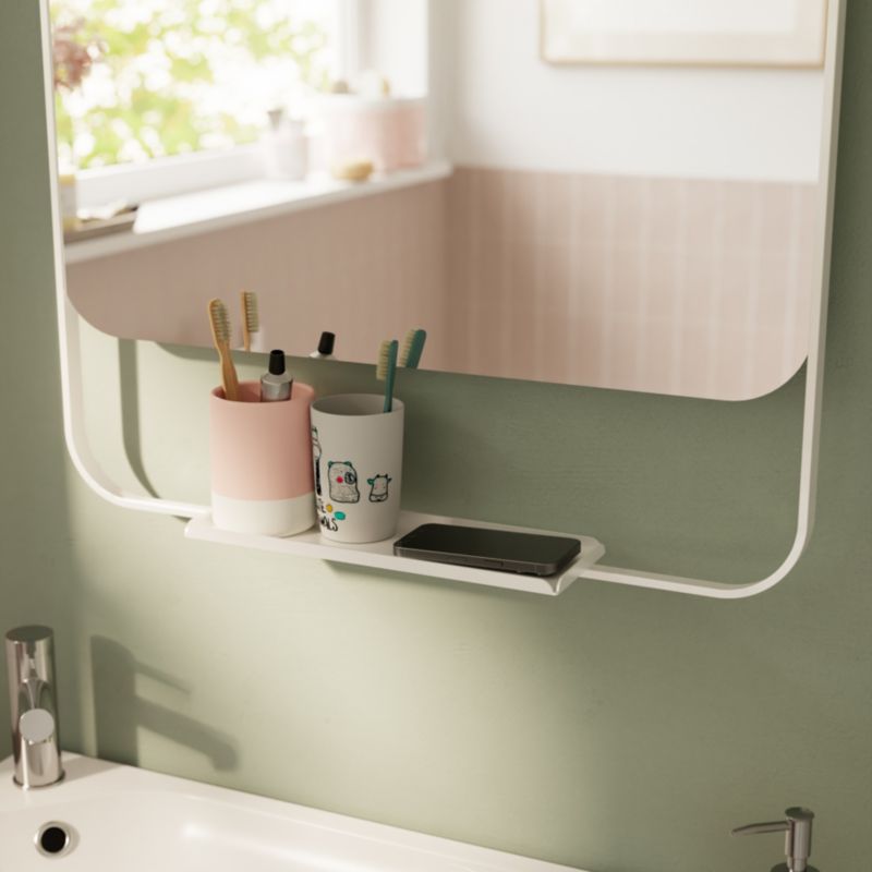 Spejl med hylde GoodHome Maza 60,5 x 47,5 cm hvid