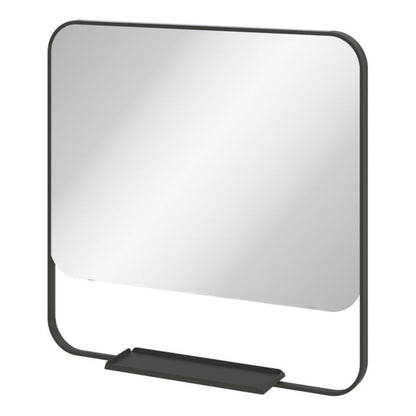 Spejl med hylde Rektangulært 60,5 x 47,5 cm Sort Aluminium