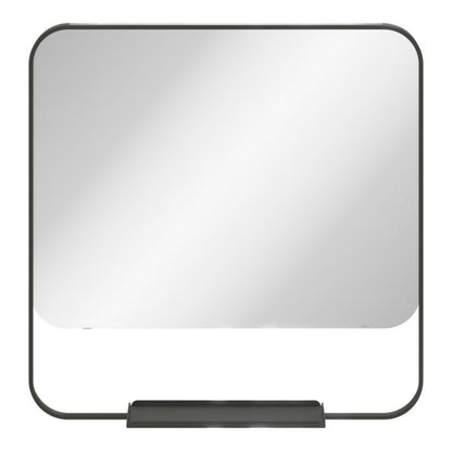 Spejl med hylde Rektangulært 60,5 x 47,5 cm Sort Aluminium