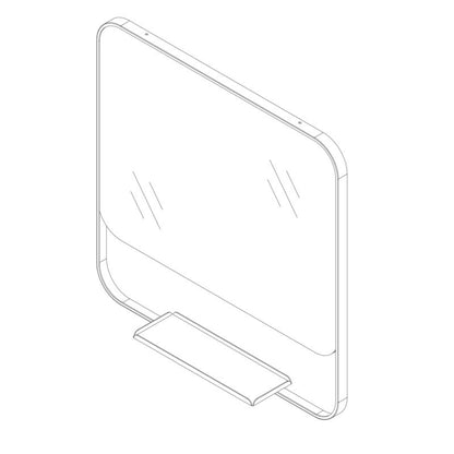 Spejl med hylde Rektangulært 60,5 x 47,5 cm Sort Aluminium