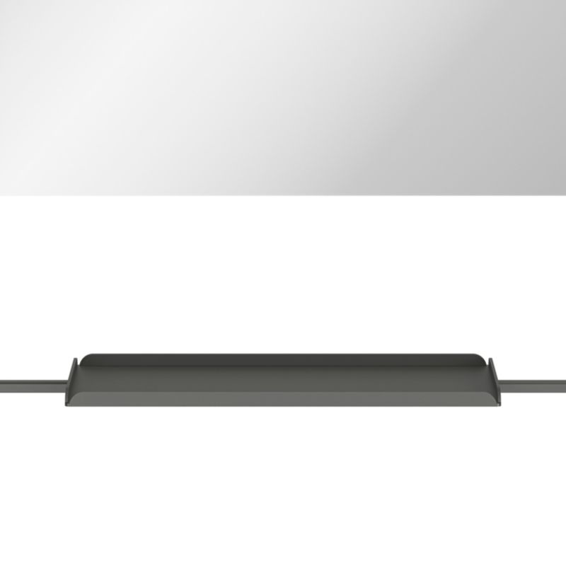 Spejl med hylde Rektangulært 60,5 x 47,5 cm Sort Aluminium