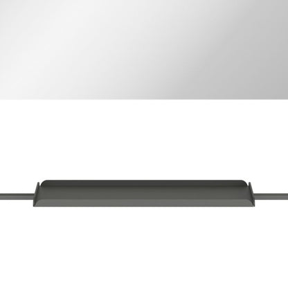 Spejl med hylde Rektangulært 60,5 x 47,5 cm Sort Aluminium