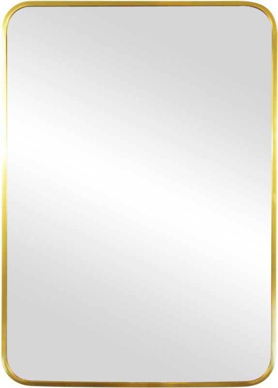 Sepio afrundet spejl 50 x 70 cm med gylden blank finish