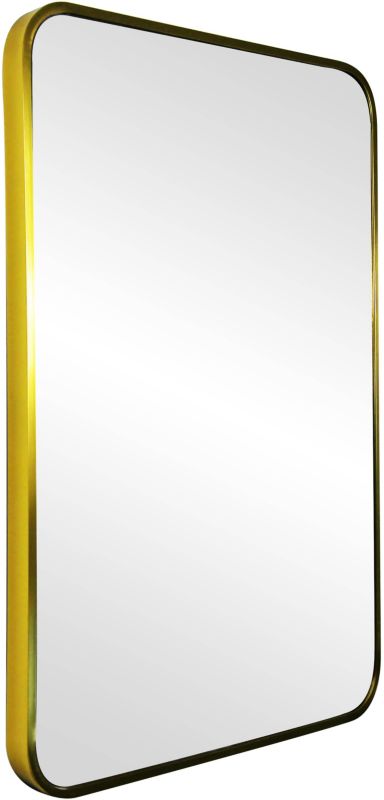 Sepio afrundet spejl 50 x 70 cm med gylden blank finish