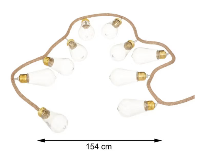 Lyskæde 10 LED 154 cm Beige