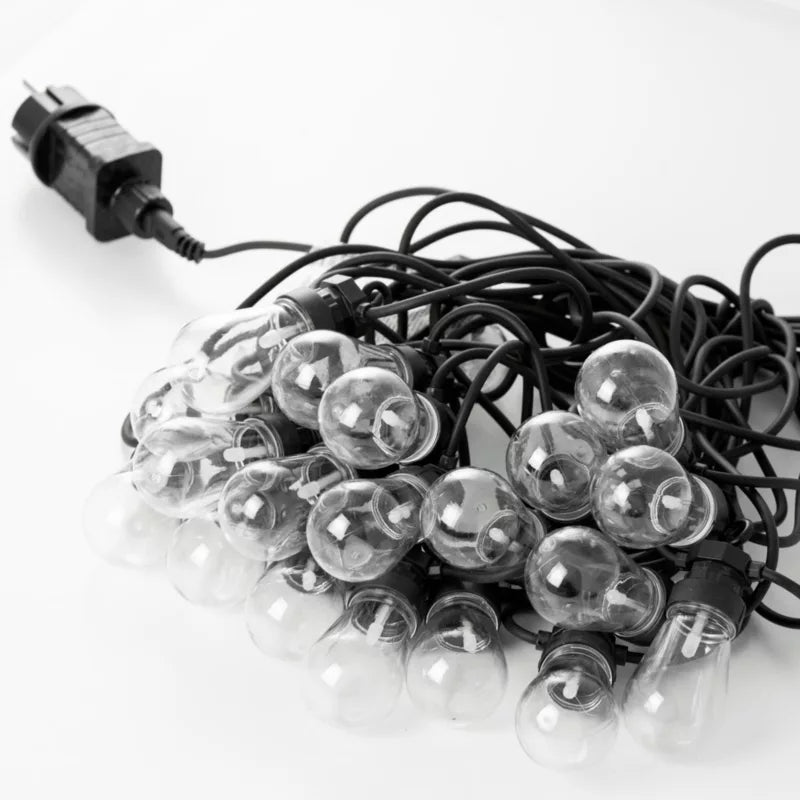 Lyskæde 12,5 m 20 LED Varm Hvid IP44 Sort