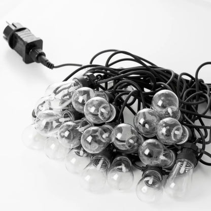 Lyskæde 12,5 m 20 LED Varm Hvid IP44 Sort