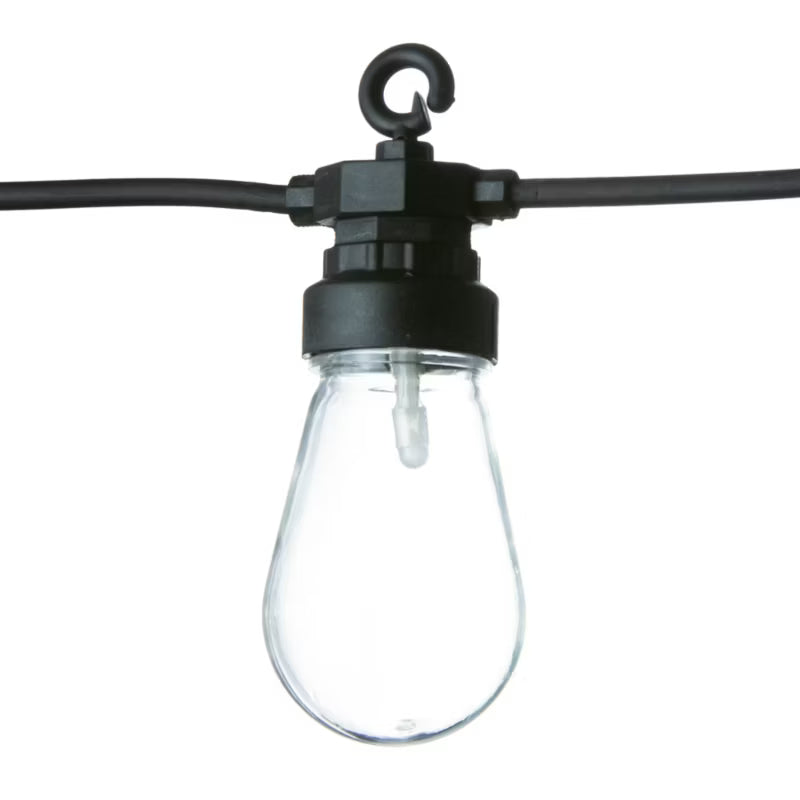 Lyskæde 12,5 m 20 LED Varm Hvid IP44 Sort