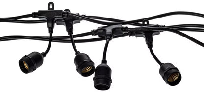Lyskæde 15x E27 15 m Sort IP44 | 5902693776932