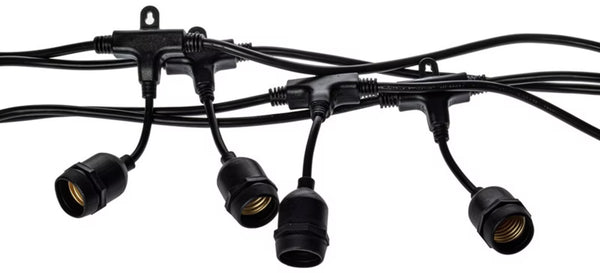 Lyskæde 15x E27 15 m Sort IP44 | 5902693776932