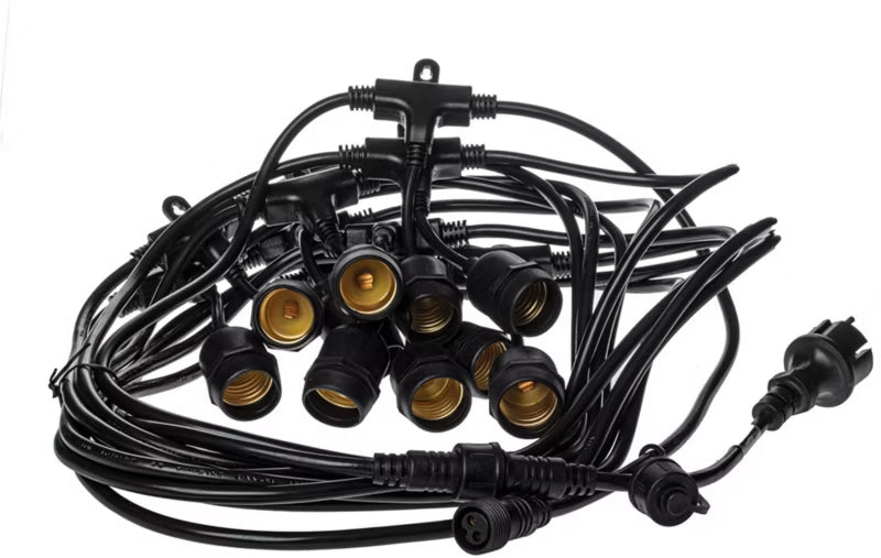Lyskæde 15x E27 15 m Sort IP44 | 5902693776932