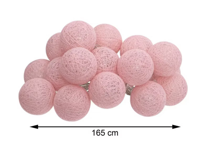 Lyskæde 16 LED 165 cm Lyserød