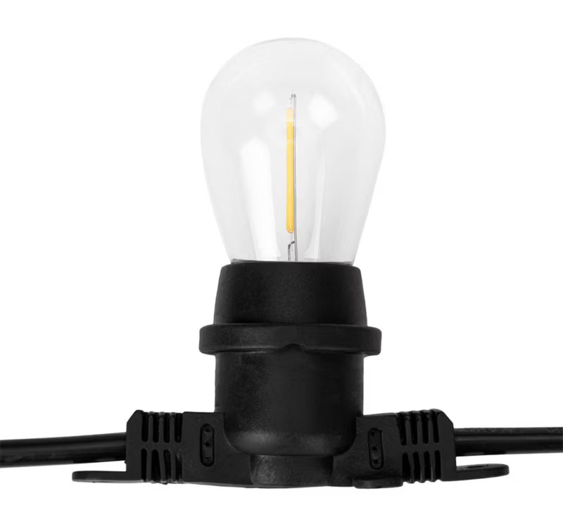 Lyskæde 20 m Sort med 22 Filament Pærer IP65