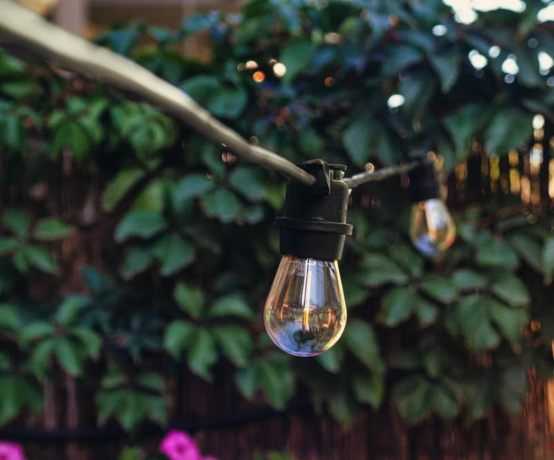 Lyskæde 20 m Sort med 22 Filament Pærer IP65