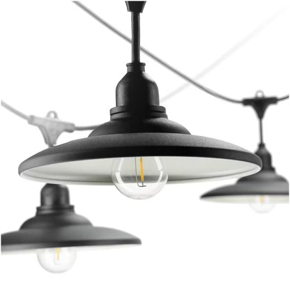 Lyskæde 2x5 m med LED Pærer og 10 Skærme Sort