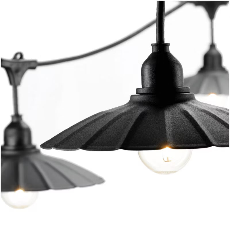 Lyskæde 2x5 m med LED Pærer og Skærme Sort