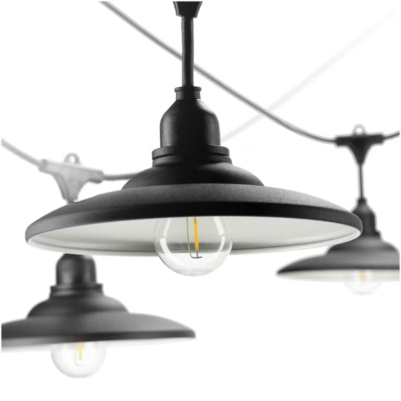 Lyskæde 5 m med LED Pærer og Skærme Sort
