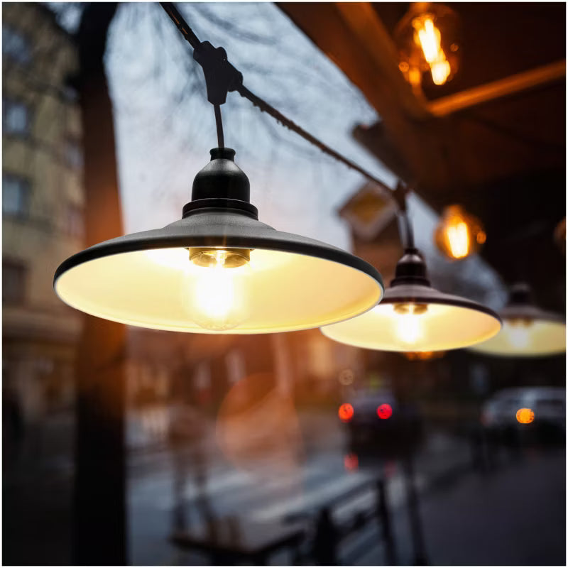 Lyskæde 5 m med LED Pærer og 5 Skærme Sort