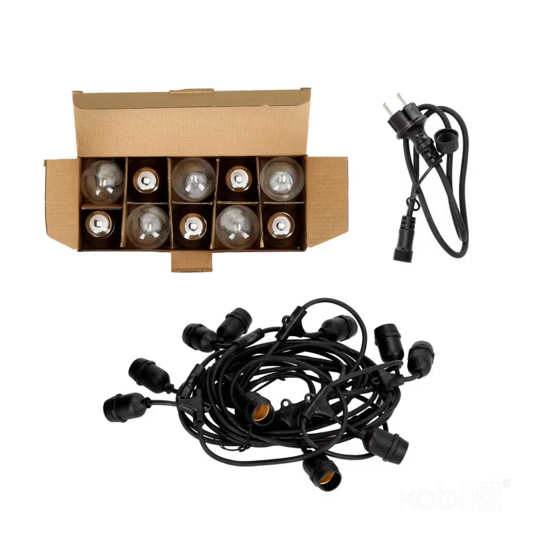 Lyskæde Baja LED 10 m 10x1W E27 Sort