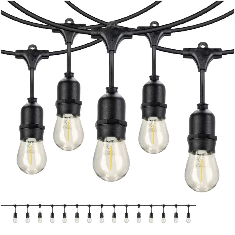 Lyskæde Baja LED 15x1W 15 m E27 Sort