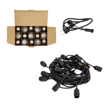 Lyskæde Baja LED 15x1W 15 m E27 Sort