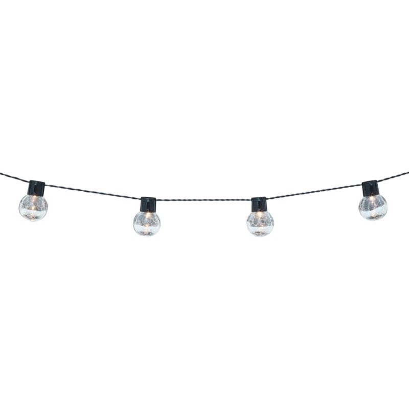 Lyskæde Crackle Ball 8 LED IP44 Hvid
