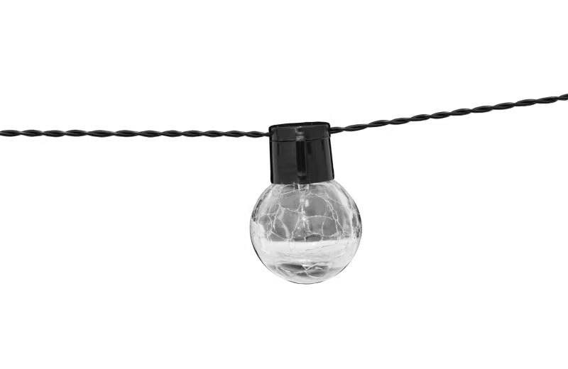 Lyskæde Crackle Ball 8 LED IP44 Hvid