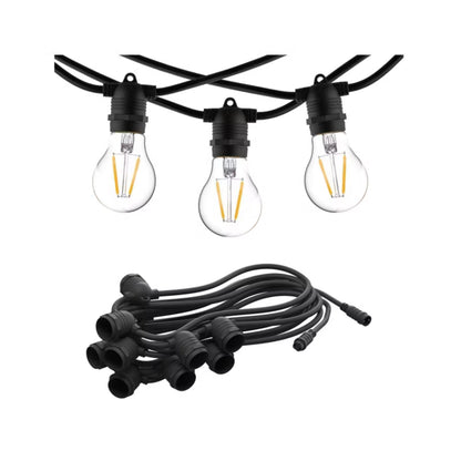 Lyskæde Festoon Lights 6 m Sort 10xE27 IP65