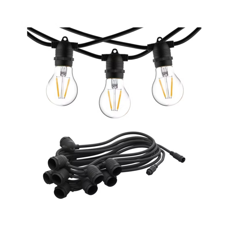 Lyskæde Festoon Lights 9 m Sort 15xE27 IP65