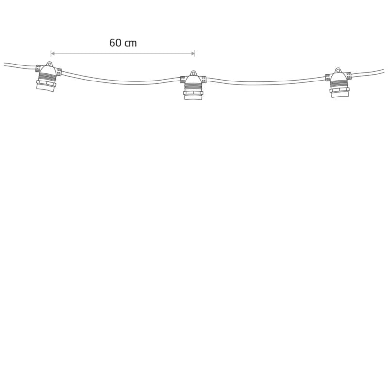 Lyskæde Festoon Lights 9 m Sort 15xE27 IP65