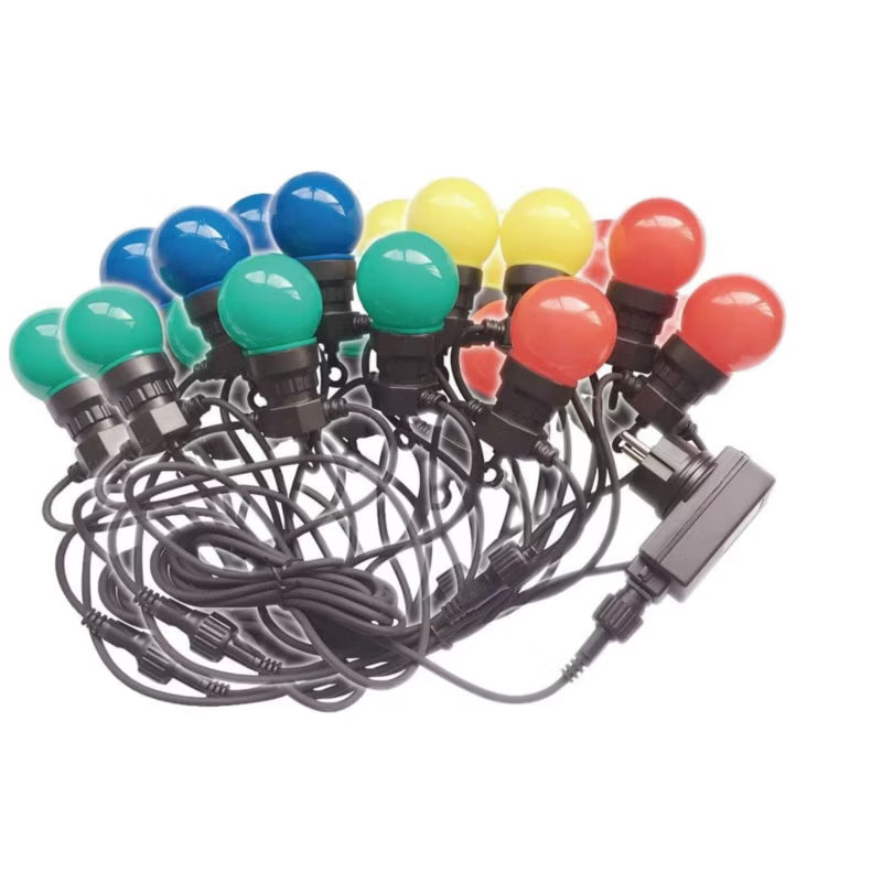 Lyskæde LED 10 m Sort IP44 RGB