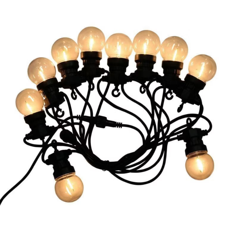 Lyskæde LED 5 m 10 Pærer IP44 Sort