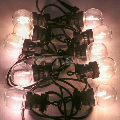 Lyskæde LED 5 m 10 Pærer IP44 Sort
