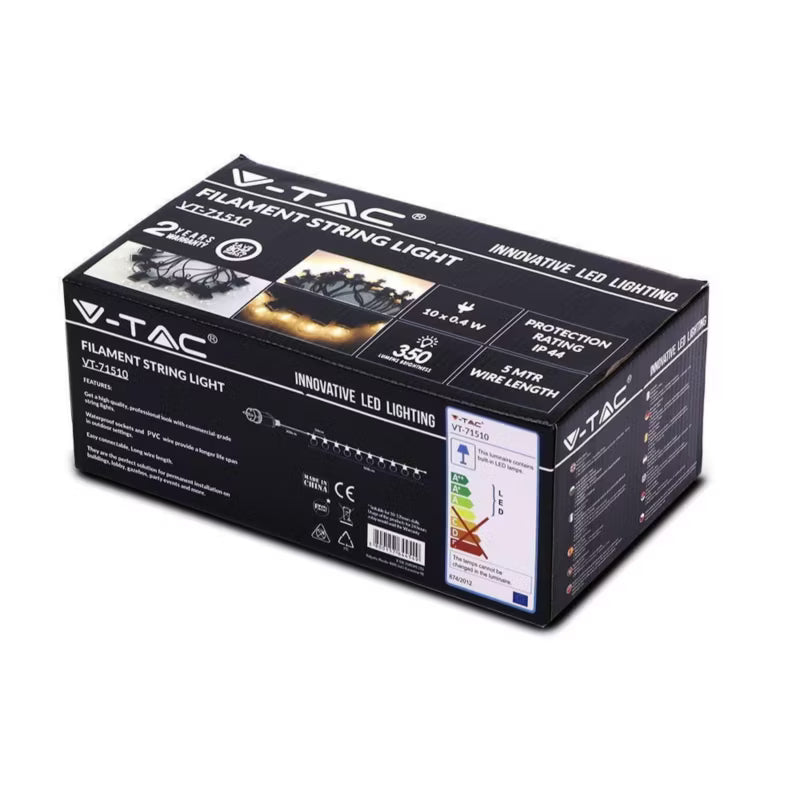 Lyskæde LED 5 m Sort IP44 3000K