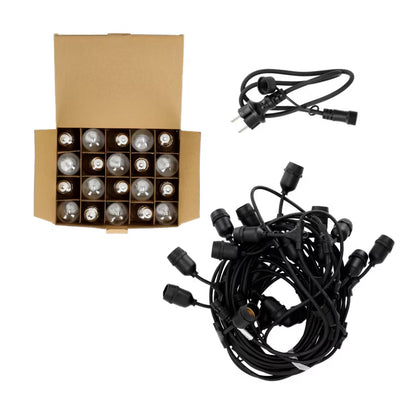 Lyskæde LED Baja 20 m 20x1W E27 Sort