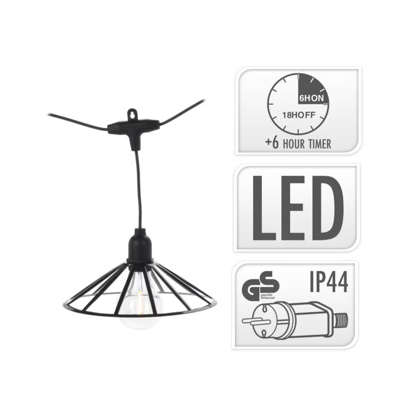 Lyskæde LED Party Light IP44 5,5 m Varm Hvid