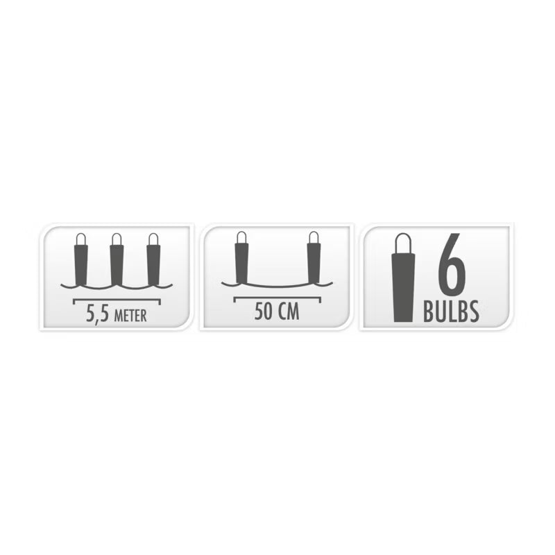 Lyskæde LED Party Light IP44 5,5 m Varm Hvid